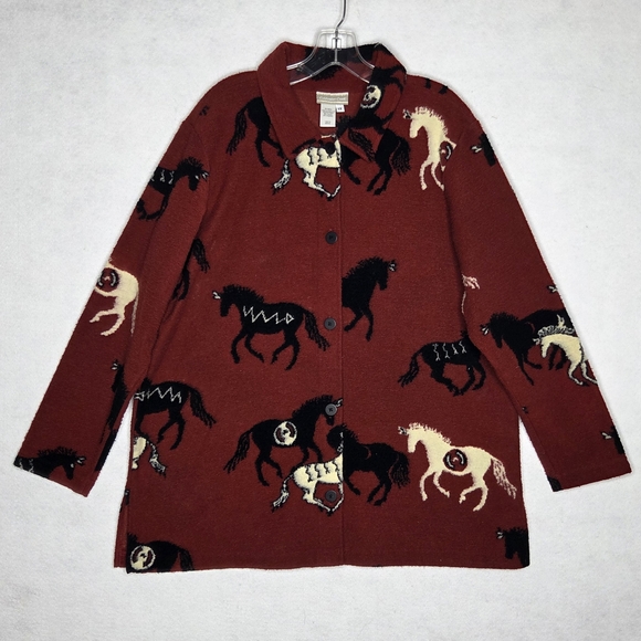 Coldwater Creek Jackets & Blazers - Vintage Coldwater Creek Wild Horse Western Equestrian Shirt Jacket Womens 1X